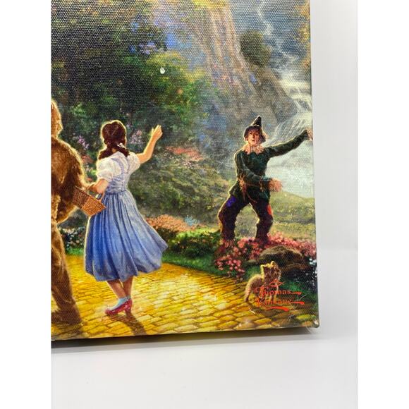 Thomas Kinkade Studios Follow Yellow Brick Road 14 x 14 Canvas Wrap Wizard Of Oz - Picture 4 of 7
